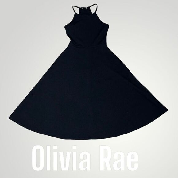 Olivia Rae, Black Textured Fit & Flare Dress Sleeveless Racerback Women’s Medium - Picture 10 of 10